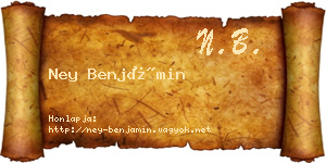 Ney Benjámin névjegykártya